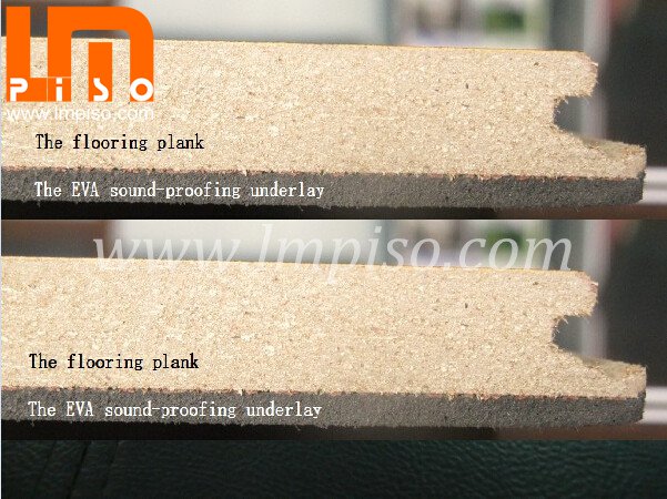 8mm HDF laminate flooring with 2mm EVA soundproof underlay